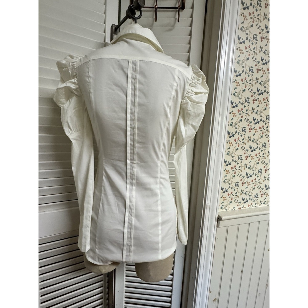 Vintage Y2K George Marciano Guess Mutten Pirate Sleeve Blouse XXS/XS 00/0 White - Picture 6 of 11